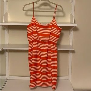 J Crew Factory Orange/white striped dress size 10